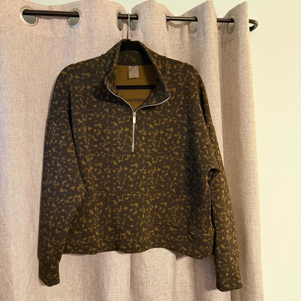 Calia Brown and Black Quarter-Zip Pullover XL
